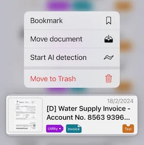 Document context menu
