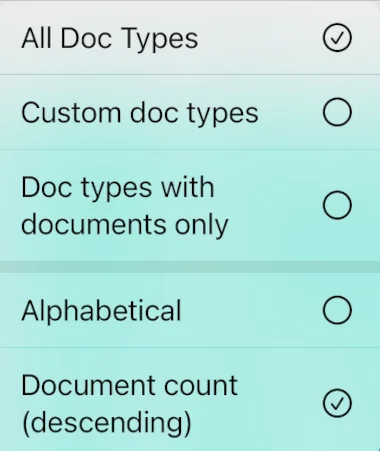 Document labels with sorting and layout options