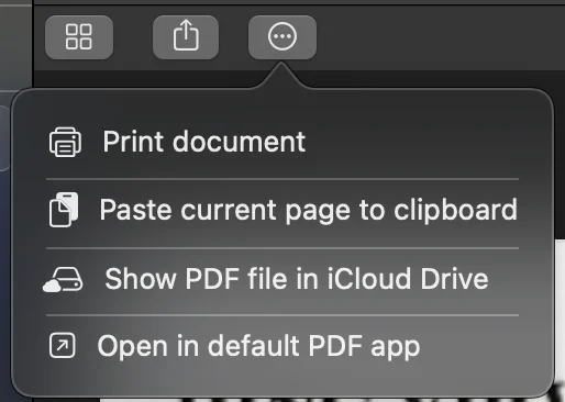 More sharing options menu